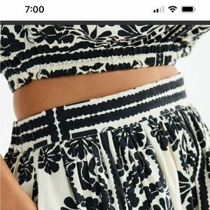 Catherine Malandrino Black and White High Waist skirt and shirt.